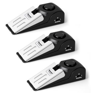 Imagem de Rosoenvi Alarme de Segurança de Porta com 3 Unidades, 120 dB, Preto