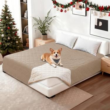 Imagem de CYCMACO Capas de sofá impermeáveis para animais de estimação, capa de cama de cachorro impermeável, cobertores macios antiderrapantes para cães, lavável, cobertor para cães grandes e gatos (82 x 120