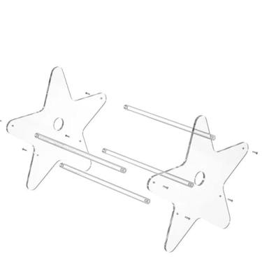 Imagem de Suporte para armazenamento de CDs Suporte de exibição cd, álbum, gravação acrílico, vinil transparente, forma estrela cinco pontas, suporte armazenamento doméstico, desktop