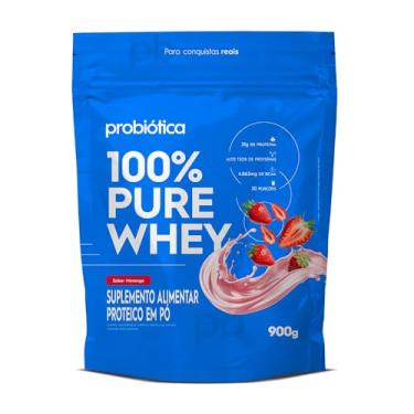 Imagem de Probiótica 100% Pure Whey Refil (900G) Morango