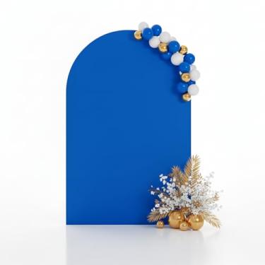 Imagem de Zoramey Capa dupla face com arco azul royal de 2,5 m, elastano, elástico para casamento, festa de aniversário, chá de bebê, cerimônia
