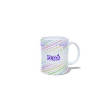 Imagem de Caneca de Cerâmica Personalizada com Alfabeto de Princesas, Nome Alice, 325ml, Design Colorido com Flores (e)