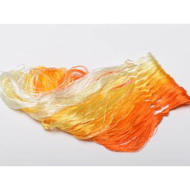 Imagem de RUSHIGUAN 100% pura natureza amoreira fio de seda acessório de joias flores artificiais ponto cruz bordado fio diy kits de costura 10 cores gradientes 22 m cada (8)