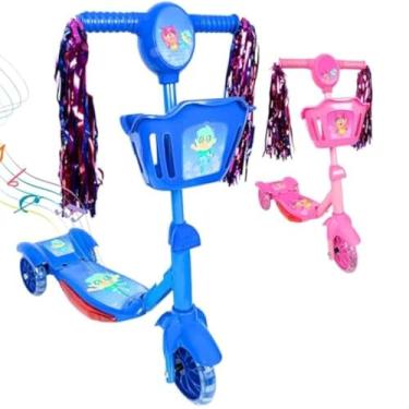 Imagem de Patinete infantil de tres rodas dobravel com luzes e sons, estiloso.