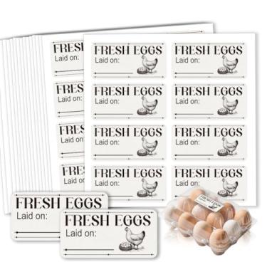 Imagem de GOMAKERER 160 etiquetas de caixa de ovos frescos de fazenda, retangulares, por favor, devolva etiquetas de caixa de ovos à prova d'água PET adesivo para embalagem de ovos para caixa de suprimentos