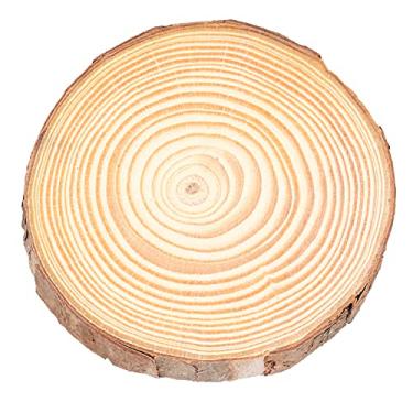 Imagem de SIWOTED Fatias de madeira natural Toras de pinheiro redondas DIY artesanato pintura decoração de festivais de casamento (3 tamanhos 7~8 cm)