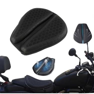 Imagem de Almofada - Almofada de assento de gel para motocicleta, favo de mel 3D, absorção de choque não abafada, protege áreas sensíveis, alivia a dor no cóccix (preto)