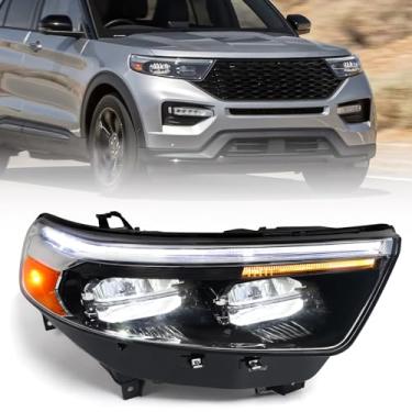 Imagem de FIONE Conjunto de farol de LED compatível com Ford Explorer XLT/Limited 2020 2021 2022 Luz dianteira direita do lado do passageiro RH MB5Z13008AT