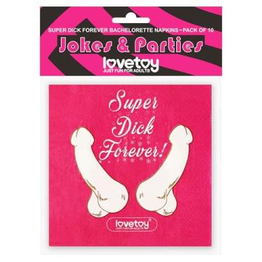 Imagem de Guardanapos Super Dick Forever para Despedida de Solteira, Rosa, 12.5cm, Pack com 10 Unidades - Lovetoy