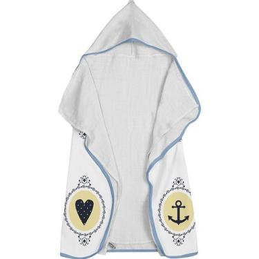 Imagem de Toalha Baby C/ Capuz Tecebem Estampada c/ Fralda Nino  Branco