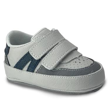 Imagem de Tênis Bebê Menino com Ajuste, Sapatinho Infantil Primeiros Passos (Cinza, BR, Bebê, Numérico, 14)