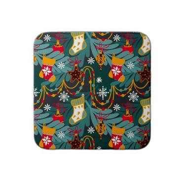 Imagem de Ladrilho Decorativo de Cerâmica Árvore de Natal com Guirlanda e Bolas