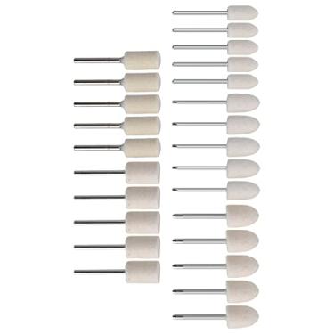 Imagem de Cryfokt Brocas de Polimento de Roda de Feltro de lã de 25 Unidades para Acessório de Broca de Ferramenta Rotativa, Excelente Efeito de Polimento, para Vários Moldes, Vidro, Metal, 3 X 10 Mm/3 X 12