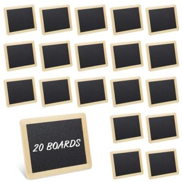 Imagem de 20 peças de quadro-negro pequeno de ardósia com molduras, mini placas, materiais de escrita para sala de aula, escritório em casa