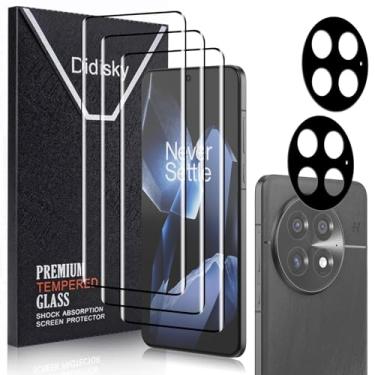 Imagem de Didisky Protetor de tela para Oneplus 13 (não para 13r, 13t, 13 Pro), pacote com 3 películas de vidro temperado com 2 unidades, cobertura total curvada 3D, sem bolhas, fácil de instalar, resistente a