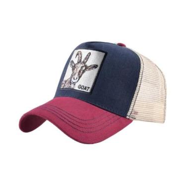 Imagem de Boné Trucker Unissex Ajustável Com Bordado De Animais, Boné Snapback P