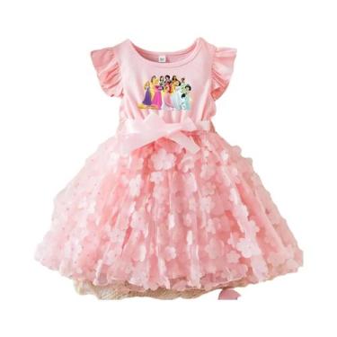 Imagem de Vestido De Verão Princesa Branca De Neve Para Meninas 2-6 Anos Com Laç