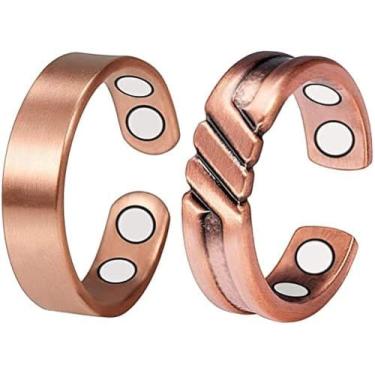 Imagem de Pacote com 2 anéis de cobre magnéticos puros presentes modernos, anéis de cobre para mulheres, mãe, esposa (2 peças-6)