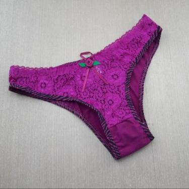 Imagem de Tanga Letícia Cor:Fúcsia/Viés zebraTamanho:G - Saulo Lingerie, Fúcsia,
