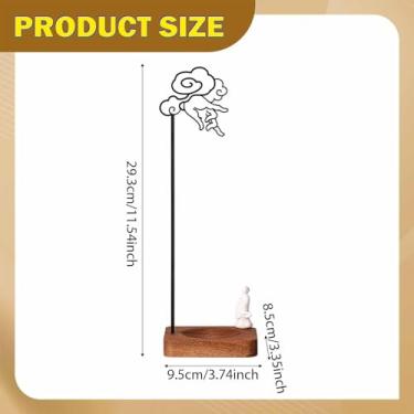 Imagem de WeiLaiKeQi Porta-incenso para varetas, incensário de mesa, decoração para casa, queimador de incenso com coletor de cinzas para Ano, ioga, casa e festivais, com Buda