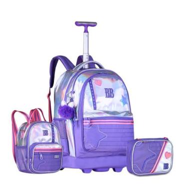 Imagem de Kit Mochila Escolar Rodinha Rebecca Bonbon Feminina Nova Original - cl