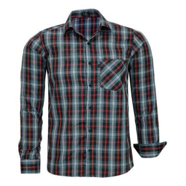 Imagem de Camisa Social Xadrez Bolso Manga Longa Comfort Misto 3037 - Amil, Cor 