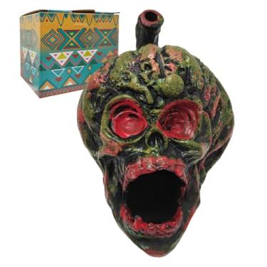 Imagem de Apito da Morte Asteca Real Gritante, Gritos de Som Humano Autênticos com Mais de 125 decibéis, Design Esqueleto de Abóbora Assustador, Fácil de Soprar e Assustar