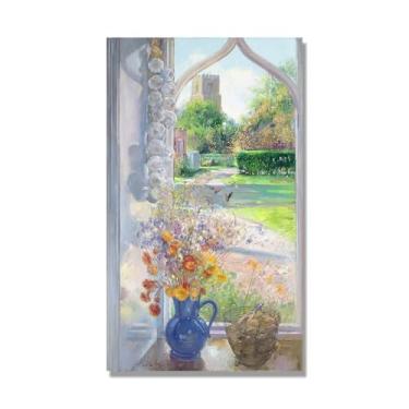 Imagem de NHLDZYH Arte em tela floral clássica natureza morta, impressão vintage estilo pintura a óleo, decoração de parede botânica para sala de estar elegante, sala de jantar. C51. 40 x 68 cm. Somente tela