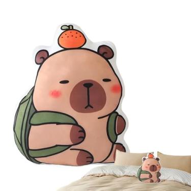 Imagem de Almofada Capivara, Capivara Recheada, Travesseiro Criativo Bichos de Pelúcia, Decoração de casa de pelúcia animal realista, travesseiros de brinquedo e pelúcia, boneca de travesseiro de dormir para fe