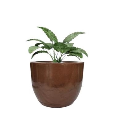 Imagem de Vaso Polietileno Cone Liso Marmorizados Plantas Jardim Casa Sala (Marrom Cacau)