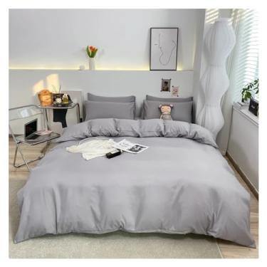Imagem de Conjuntos de cama de casal, cama de casal, conjuntos de capa de edredom para casa, tecido adequado para a pele, cor sólida, tamanho king size (A 200 x 230 cm, 3 peças)