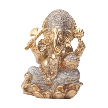 Imagem de KiBcsLic Estátua de Ganesha, Elefante Hindu, Escultura Colecionável Decorativa em Resina para Decoração de Casa, Carro, Entrada de Interiores e Salas