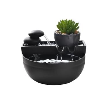 Imagem de Fonte de água de mesa, casa, sala de estar, armário de TV, sala de chá, livro, decorações de mesa, pequenos enfeites de fonte de Feng Shui de cerâmica para decoração de casa e escritório