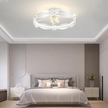 Imagem de Luminária de teto embutida LED moderna e dimerizável, dourada, com cúpula redonda de vidro e corpo em acrílico, com controle remoto, ideal para sala de jantar, sala de estar e cozinha.