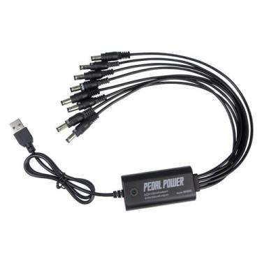 Imagem de Fonte De Alimentação Portátil Para Pedais De Guitarra Com 8 Saídas DC 