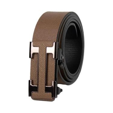 Imagem de Cinto De Couro Escuro Masculino, Acessório De Moda Durável E Luxuoso P