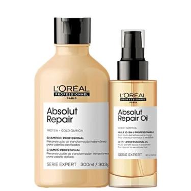 Imagem de Kit Loréal Absolut Repair Shampoo 300ml+ Óleo 10in1 90ml - Loréal Prof