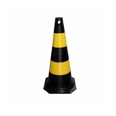 Imagem de Cone de Sinalizacao Preto/Amarelo 75cm Ref 70000505 PLASTCOR