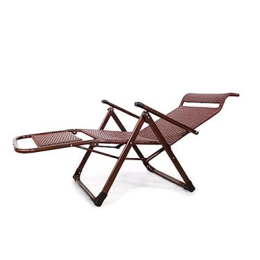 Imagem de Cadeira reclinável de vime para ambientes externos, cadeira reclinável portátil com encosto alto, cadeira reclinável dobrável de gravidade zero, altura ajustável, para acampamento na praia.