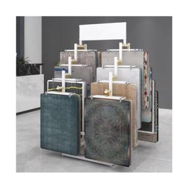 Imagem de Suporte de carpete em pé, suporte de exibição de almofada de carro, cachecol de chão, calças, organizador de roupas íntimas, para loja de varejo de roupas comerciais (ouro 60 x 95 x 156 cm)