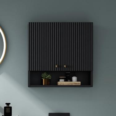 Imagem de Armário de parede de banheiro de luxo leve moderno - vaso sanitário de armazenamento estreito e armário lateral, organizador de cozinha e cosméticos, unidade suspensa que economiza espaço - design