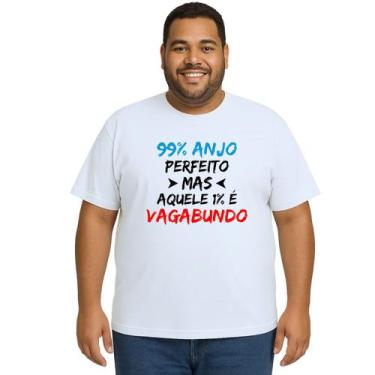 Imagem de Camiseta 99% Anjo 1% Vagabundo Estampa Personalizada - Use P4, Branco,