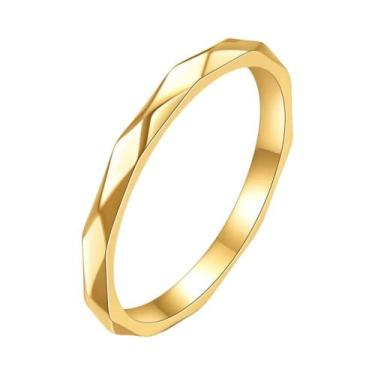 Imagem de Anel Feminino De Tungstênio Com Ajuste Confortável E Faixa Geométrica 