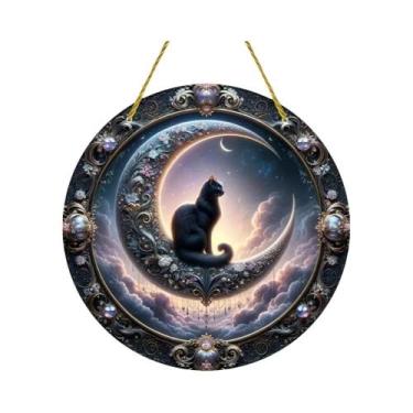 Imagem de Decoração De Janela Em Acrílico Gato Preto, Presente Temático De Anive