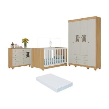 Imagem de Quarto de Bebê Completo com Berço Americano 3 em 1 Colchão Incluso Ter