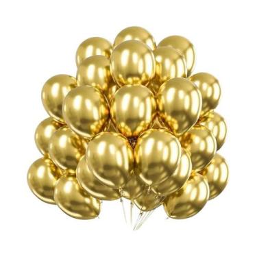 Imagem de Balões Metálicos Prata, Dourado E Roxo De 12, 10 E 5 Polegadas Para De