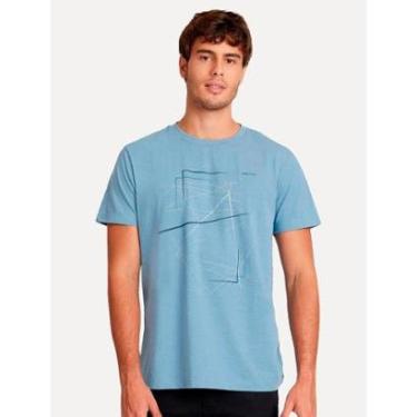 Imagem de Camiseta Aramis Masculina Eco Pet Estampa Vertices Azul Mescla-Masculino