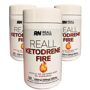 Imagem de Combo 3 Termogênico Ketodrene Emagrecimento Reall Nutrition Sabor Original