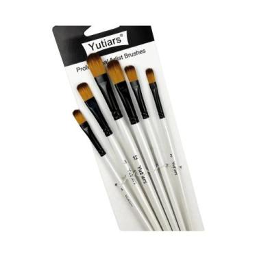 Imagem de Conjunto De 6 Pincéis De Pintura Artística Para Acrílico, Óleo E Aquar