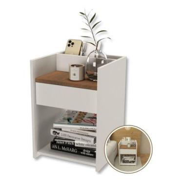 Imagem de Mesinha Cabeceira Mesa Lateral Bide Cama Nicho C/ Gaveta - Deltre, Bra